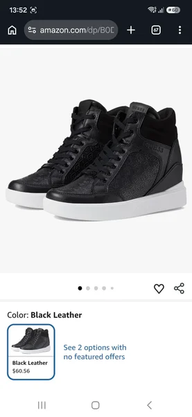 Кроссовки Guess Black High-Top Patterned Sneakers