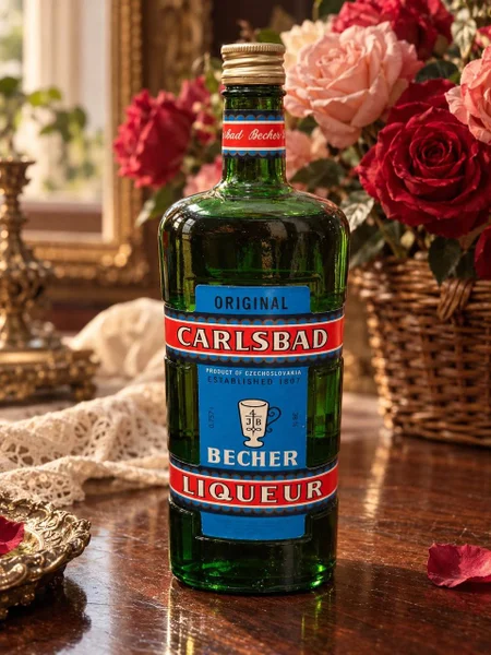Винтажная бутылка Carlsbad Becher Liqueur