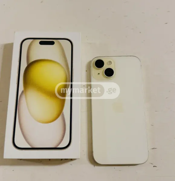 iPhone 15, состояние аккумулятора 100%, в идеальном состоянии