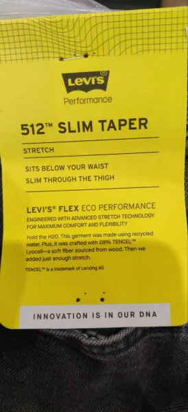 Джинсы Levis 512 W38L32 новые