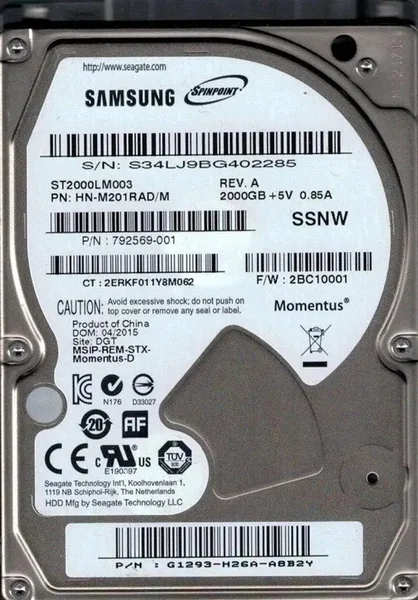 Жесткий диск Samsung 2TB