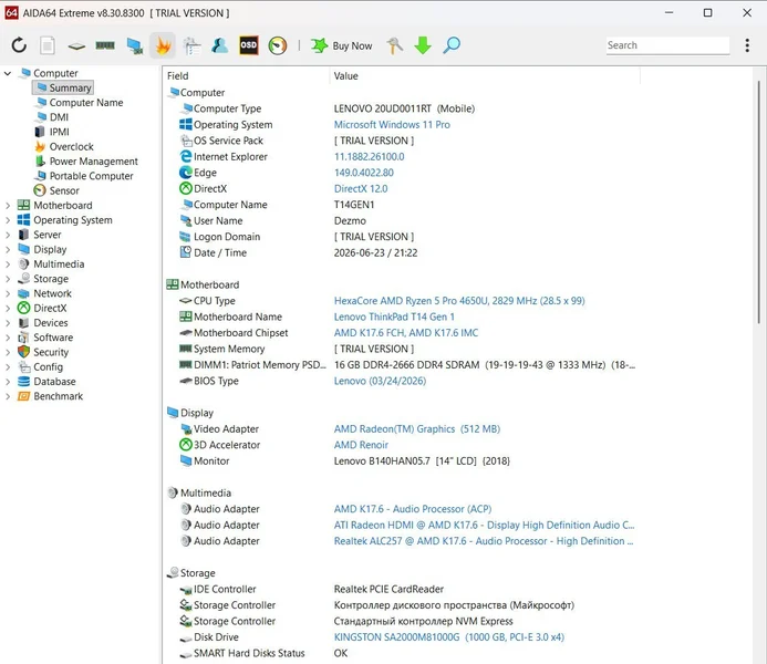 ThinkPad T14 Gen 1 (AMD)
