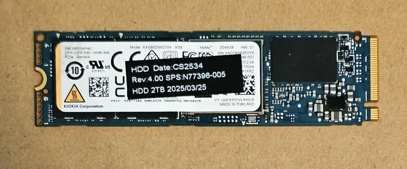 SSD Toshiba Kioxia KXG80ZNV2T04 2TB
