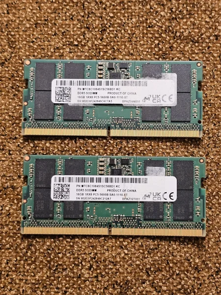 Micron 16GB DDR5 5600 PC5-44800 SODIMM RAM
