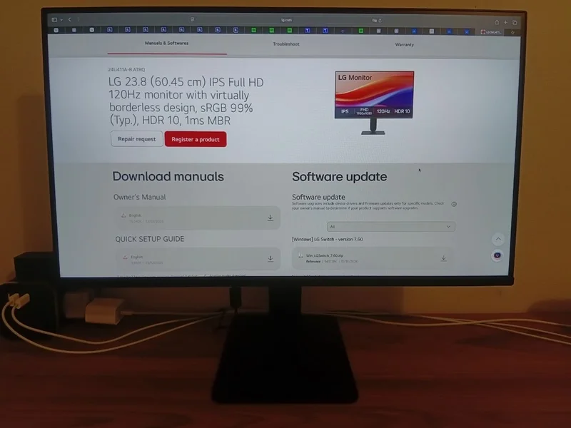 Монитор LG 23.8 IPS Full HD 120Hz