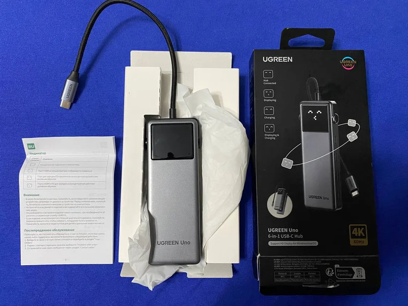 Док-станция UGREEN Uno 6-in-1 USB-C Hub