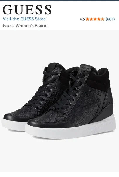 Кроссовки Guess Black High-Top Patterned Sneakers