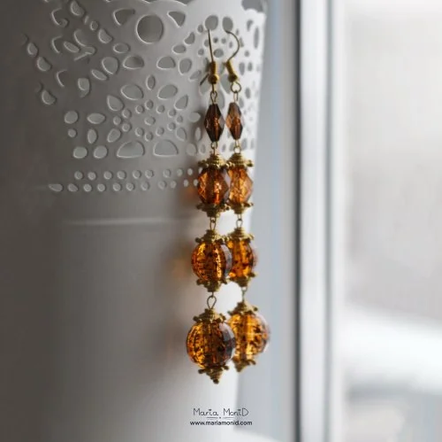 Серьги ручной работы Amber