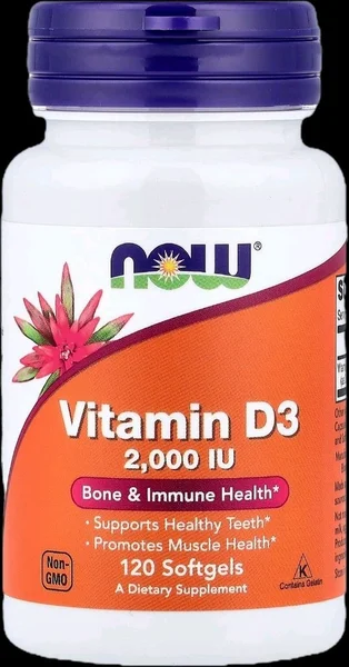 Vitamin D3 NOW (витамин D3), 2000 МЕ, 120 капсул