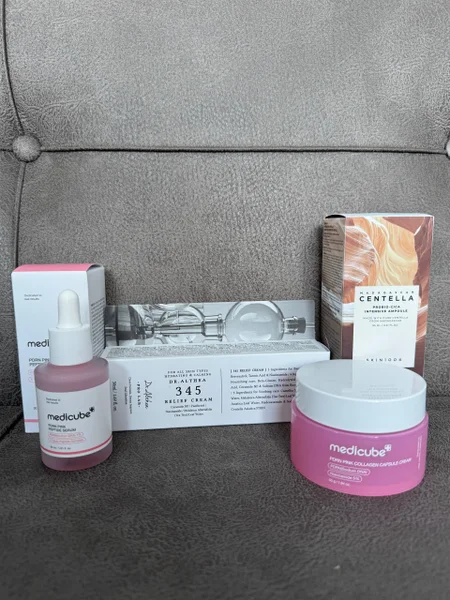 Корейская косметика (MediCubex) — sunscreen, lotion, pill bottle