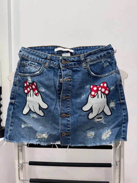 Юбка Benetton xs — jean, miniskirt