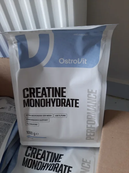 Креатин моногидрат OstroVit 1кг — packet, water bottle, water jug