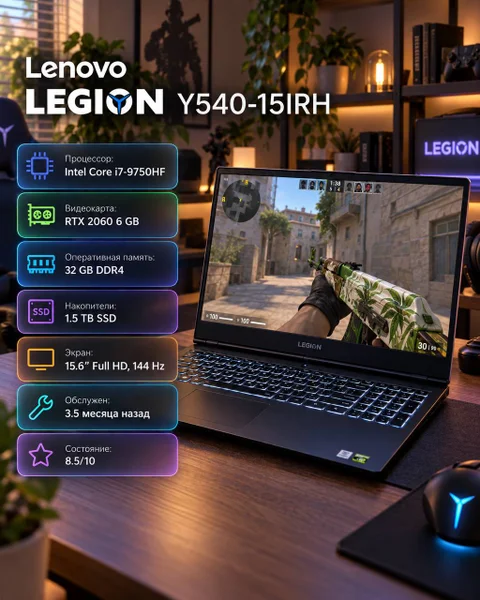 Игровой ноутбук Lenovo Legion Y540 — web site, laptop, notebook