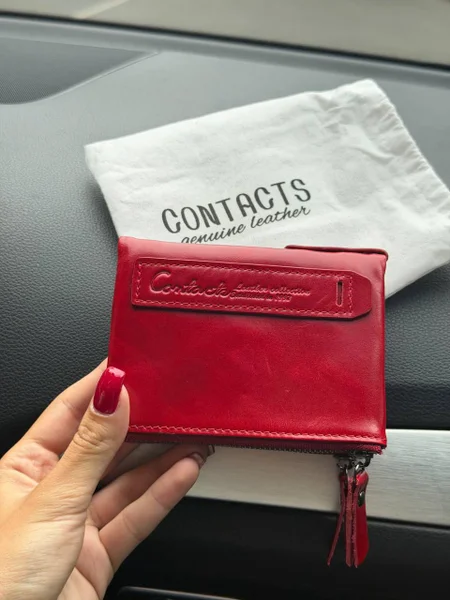 Женский кошелёк Contact бордовый + Мужской кошелёк Cosmo — wallet, purse
