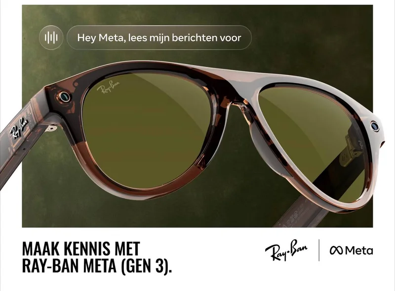 Солнцезащитные очки Ray Ban Aviator Meta Gen 3 — sunglass, sunglasses