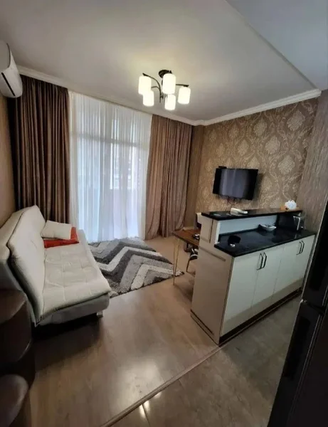 Квартира 1+1 — studio couch, window shade, four-poster