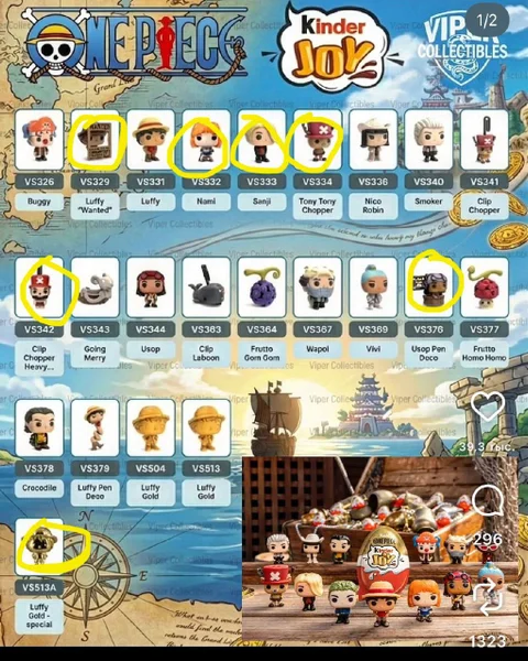 Фигурки One Piece Kinder Joy (повторки) — slot
