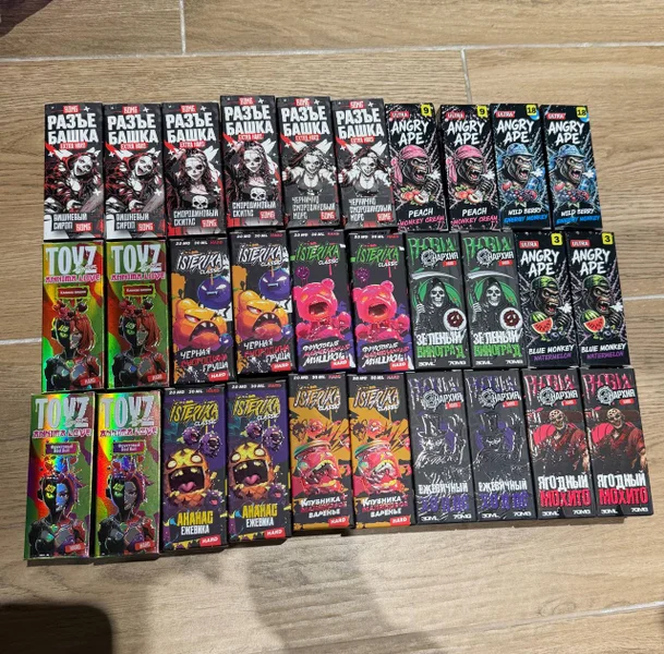 Жидкости для вейпа — packet, comic book, confectionery