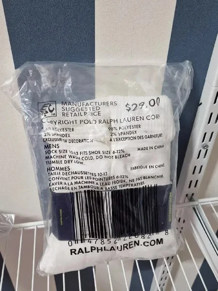 Комплект белых носков Polo Ralph Lauren (6 шт, размер 36-45) — packet, nail