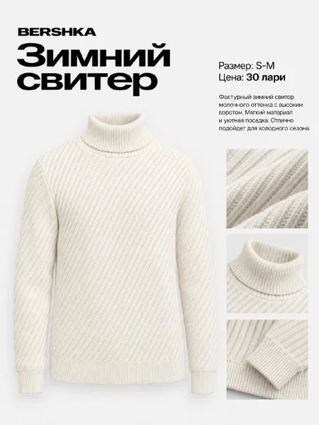 Свитер зимний Bershka — cardigan, wool