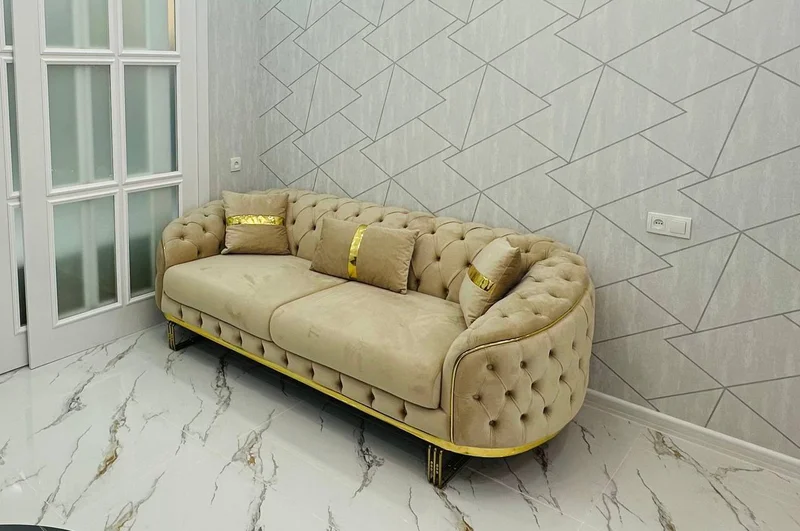 Новый диван светло-бежевый 200х100 см — studio couch