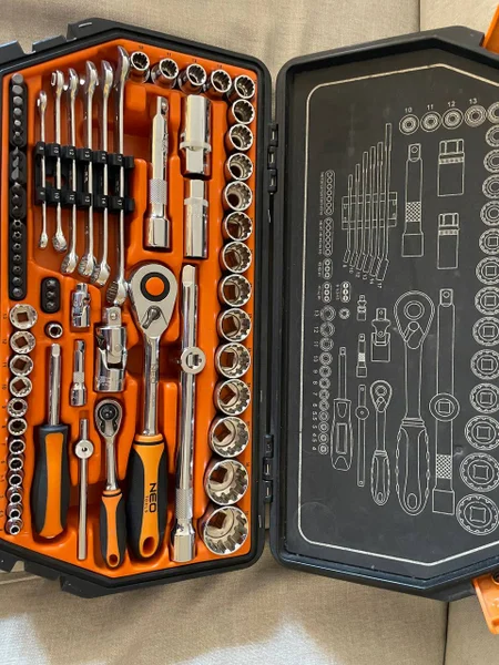 Набор инструментов NEO Heavy Duty Drive Metric Socket Set — cinema, book jacket, vending machine