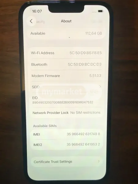 Apple iPhone 13 Pro 128GB — menu