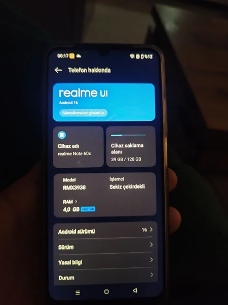 Realme Note 60x 4/128GB — cellular telephone, hand-held computer, iPod