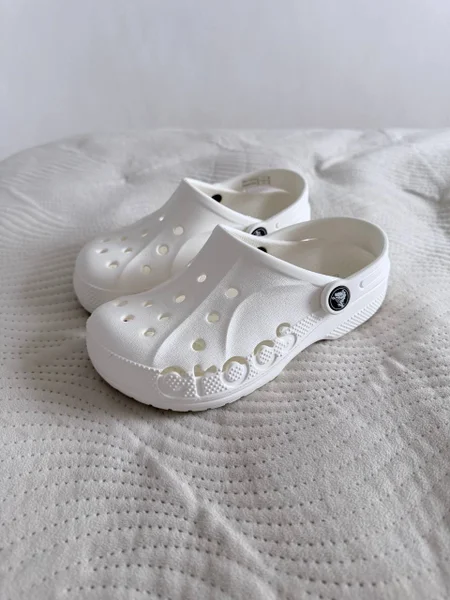 Детские белые кроксы Crocs J 1 — sandal, clog