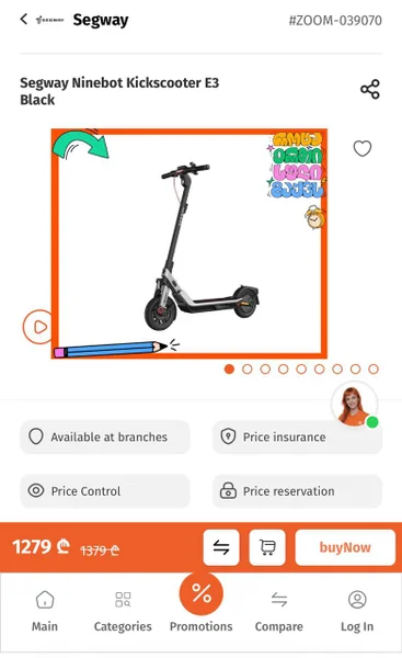 Электросамокат Segway Ninebot Kickscooter E3 — hook, web site