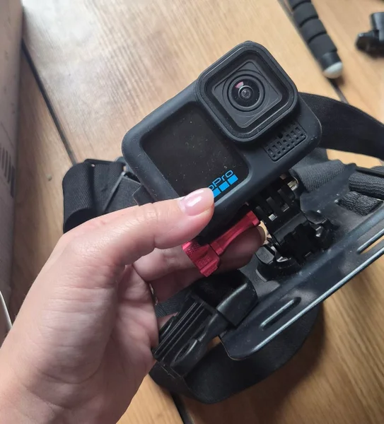 GoPro — joystick, tripod, Polaroid camera