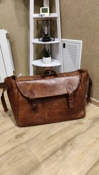 Винтажная кожаная сумка — mailbag, purse