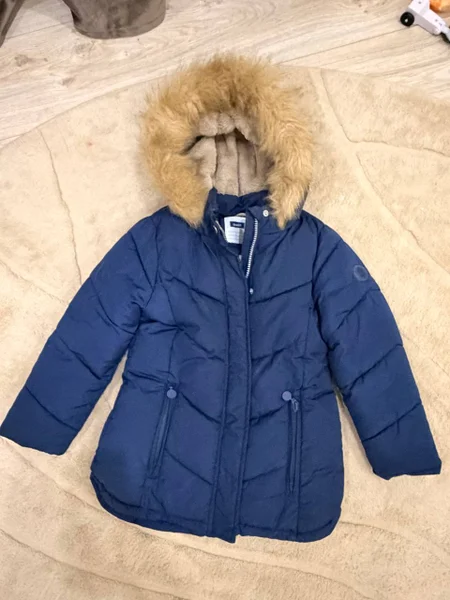 Удлиненная куртка Okaidi на мальчика 5-6 лет — fur coat