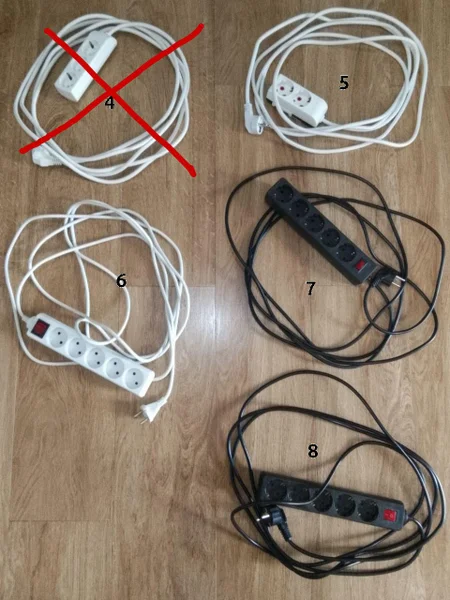 Удлинитель 5м, 3 розетки — hand blower, microphone, oscilloscope