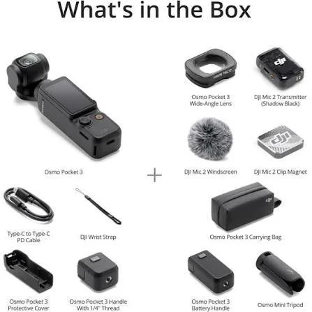 DJI Osmo Pocket 3 Creator Combo — switch, carpenter's kit, loupe