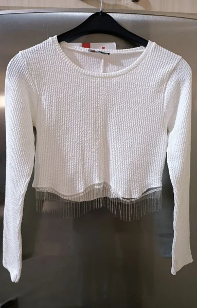 Кроп-топ белый XS-S — wool, cardigan