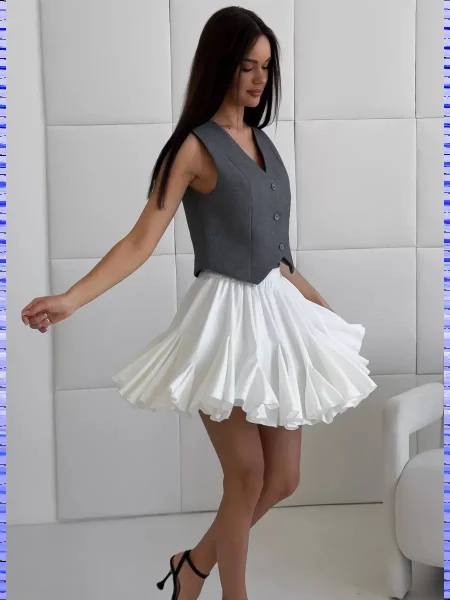 Юбка пачка сетка молочная H&M — hoopskirt, overskirt