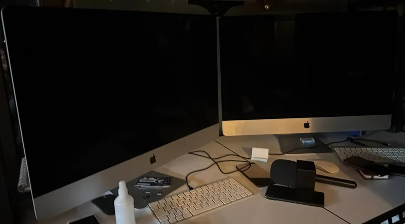 iMac 27 5K 2014 и 2017 годов — desktop computer, monitor, mouse