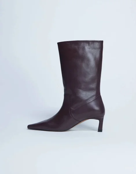 Topshop Tiggy бордовые кожаные сапоги — cowboy boot