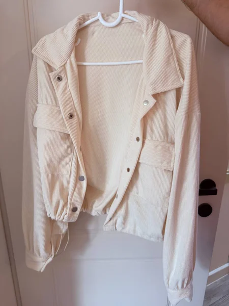 Вельветовая укороченная куртка оверсайз — trench coat, pajama