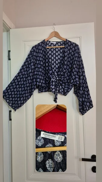 Кофта синяя Stradivarius M — stole, poncho, birdhouse