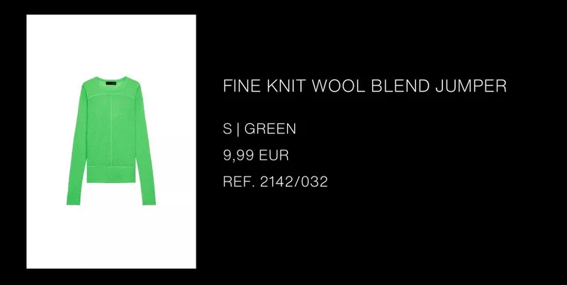 Кофта Zara Fine Knit Wool Blend Jumper