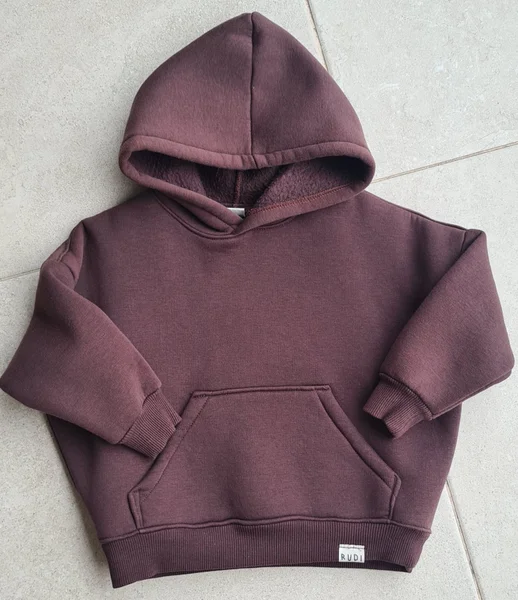 Худи на флисе цвет горький шоколад размер 98 — sweatshirt