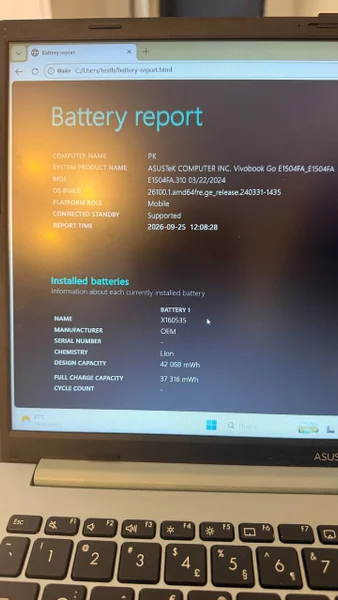 Ноутбук ASUS Vivobook Go 15 (Ryzen 5 7520U / 8GB / 512GB SSD) — screen, web site, cash machine