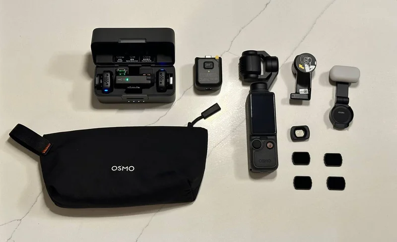 DJI OSMO POCKET 4 с набором аксессуаров — Polaroid camera, radio