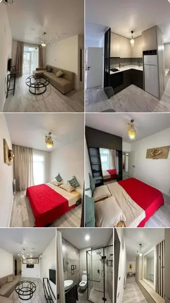 Уютная квартира 1+1, 50 м² — four-poster, studio couch, quilt