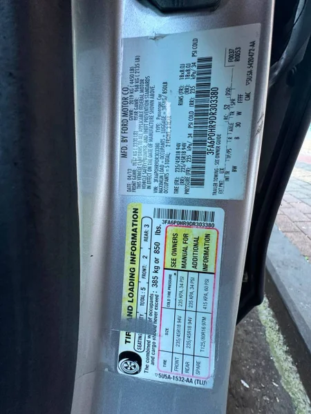 Ford Fusion 2013 — menu