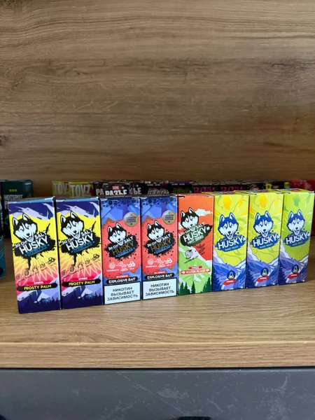 Жидкости для вейпа Husky — packet, tobacco shop, pop bottle