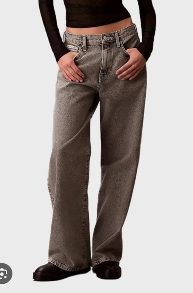 Джинсы Calvin Klein Jeans The Wide Leg Grey Sterling — velvet, jean, sock
