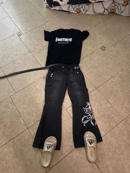 Джинсы клеш — knee pad, jean
